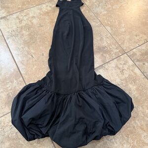 Fashion Nova Black Backless Mermaid Gown